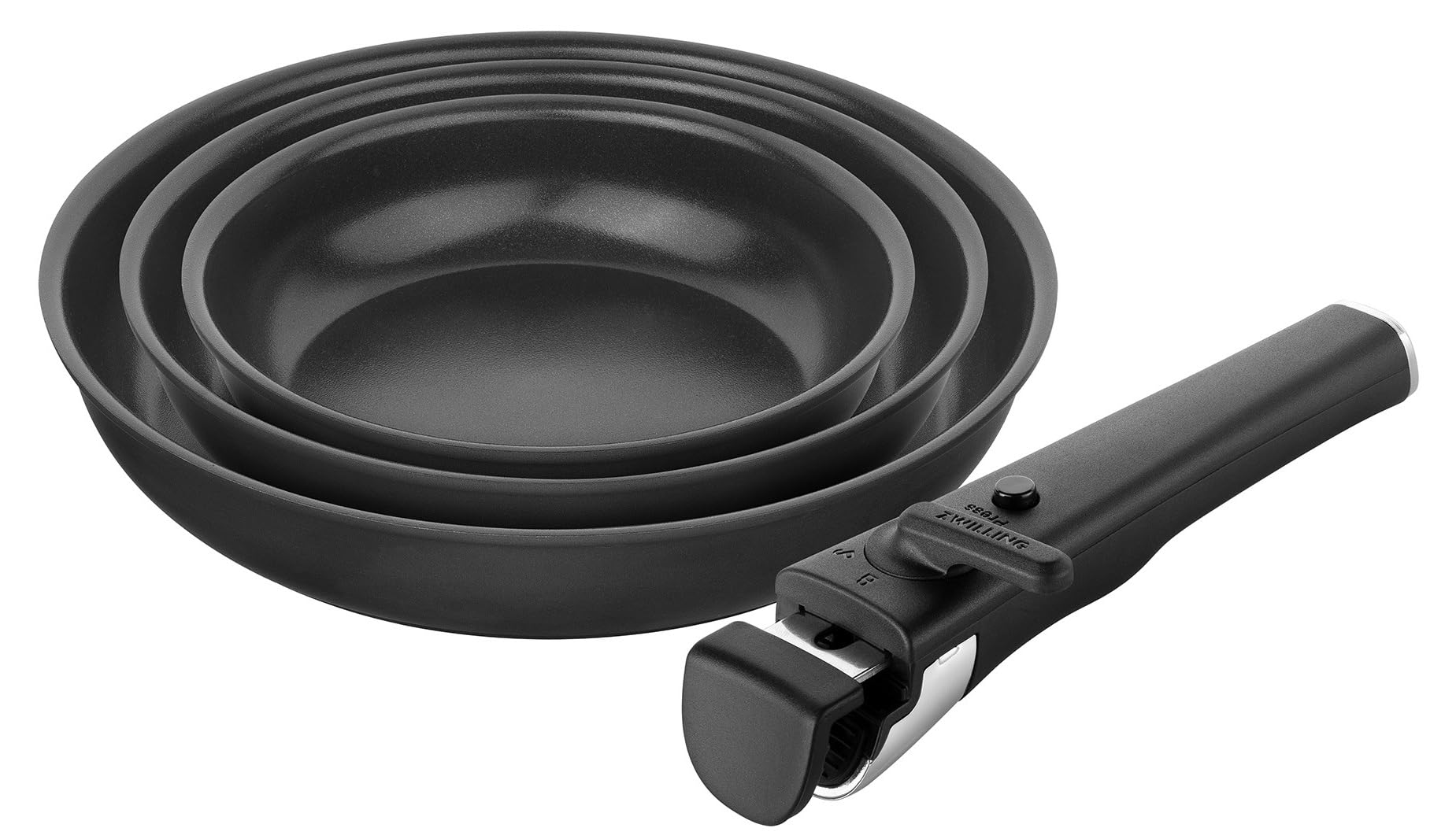Zwilling Unlock Set 4 Padelle 20-28 cm Ceramica Nero