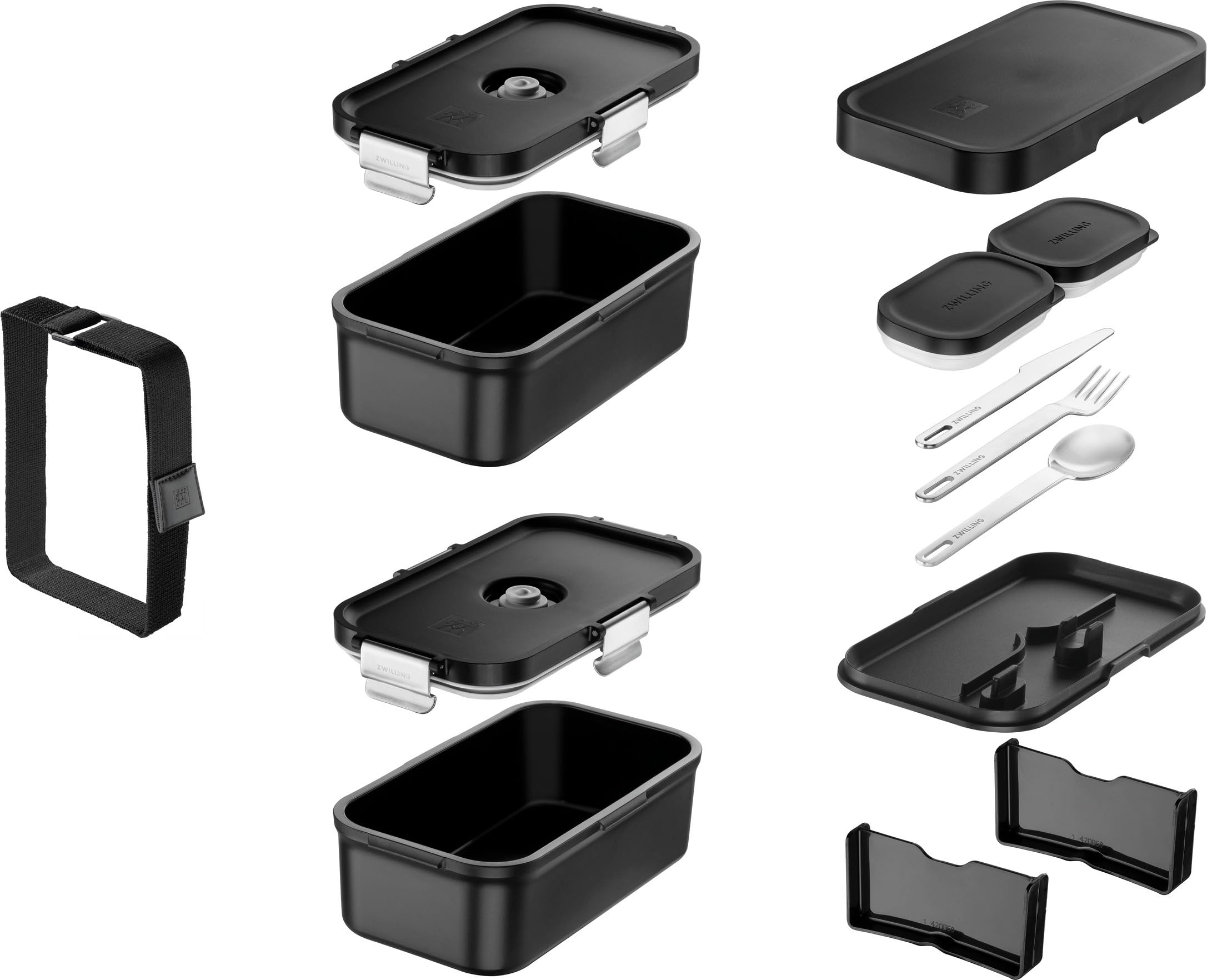 Zwilling Fresh & Save contenitore pranzo nero 800 ml con posate