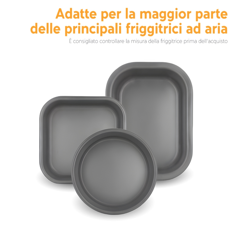 Accademia Mugnano AirFry set 3 teglie friggitrice aria antiaderenti