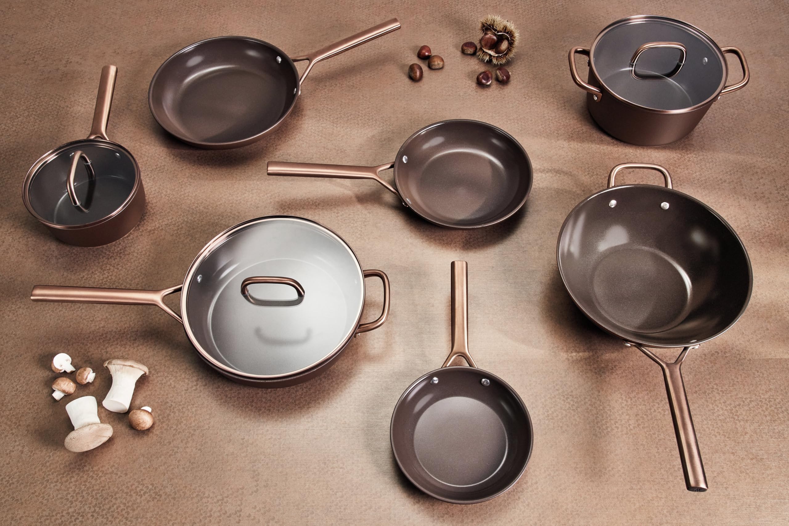 ZWILLING Milano Set 2 Padelle 24+28 cm Marroni Induzione