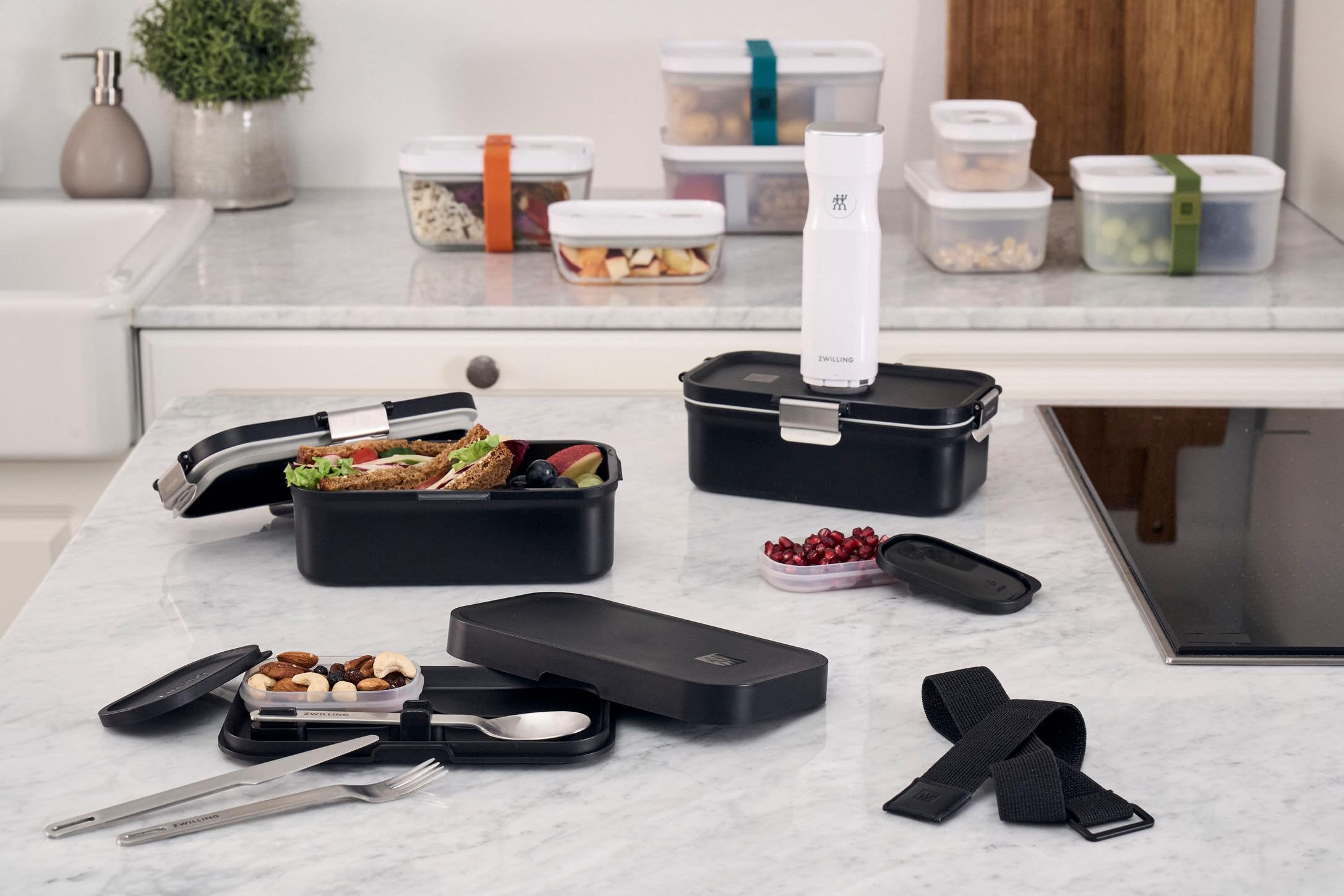 Zwilling Fresh & Save contenitore pranzo nero 800 ml con posate