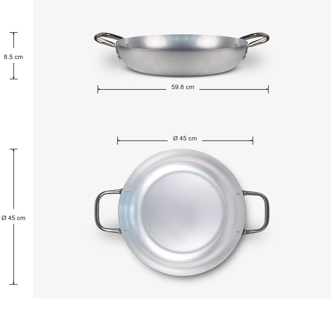 Mamù Horeca Tegame Alluminio Puro 45 cm
