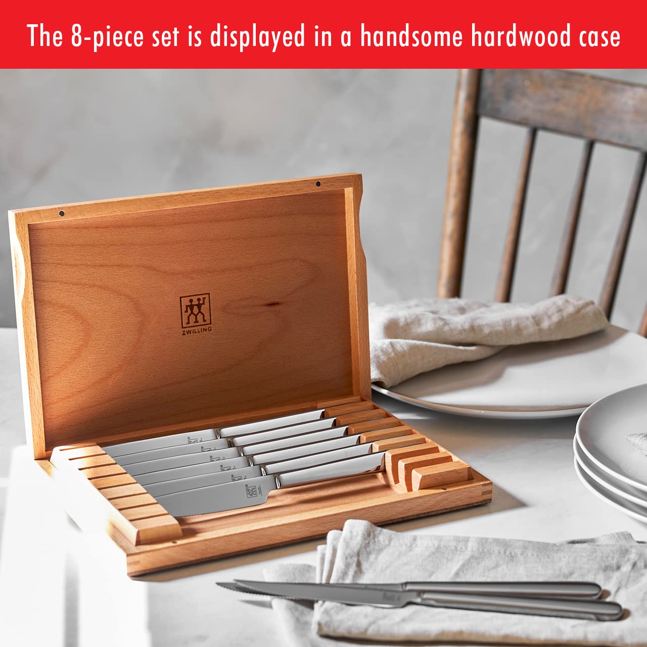 Zwilling set 8 coltelli bistecca acciaio inox 10 cm