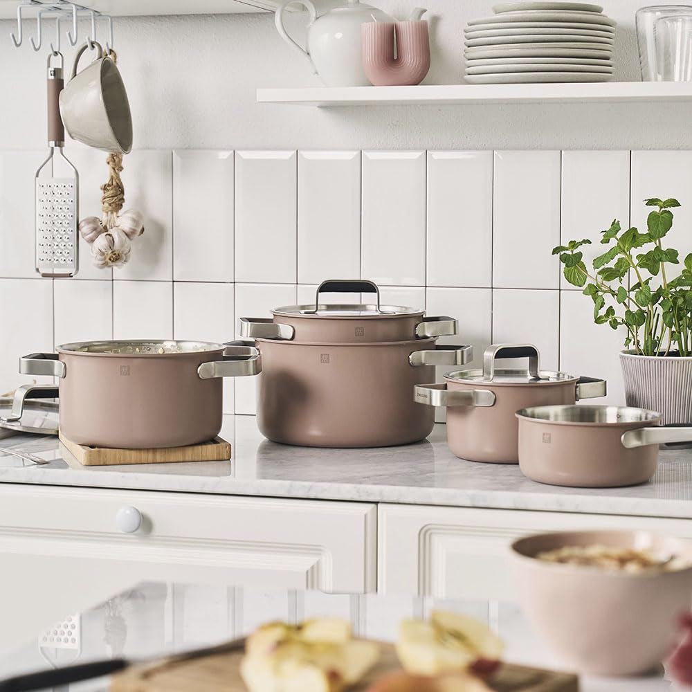 ZWILLING Pure set 3 pentole inox ceramica rosa 3 strati
