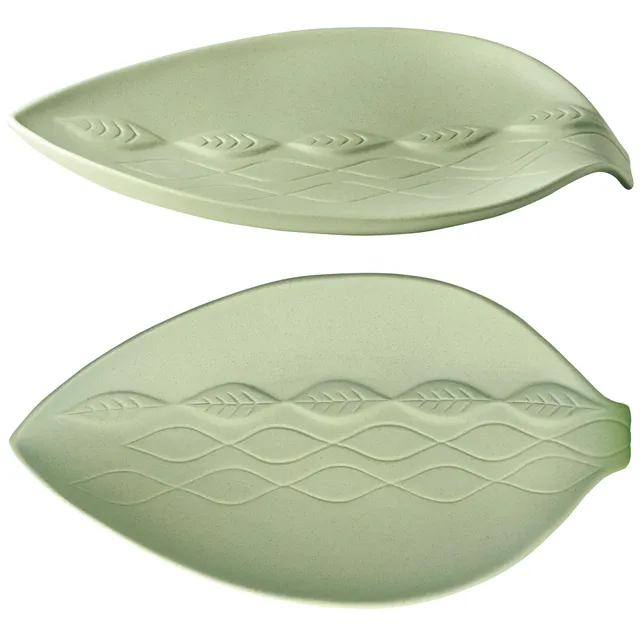 Wald Domus foglia svuotatasche ceramica 33 cm verde oliva