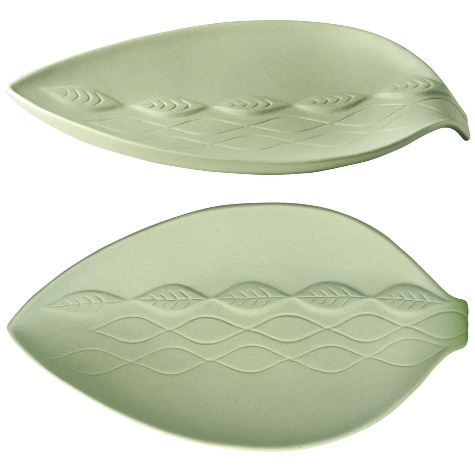 Wald Domus foglia svuotatasche ceramica 33 cm verde oliva
