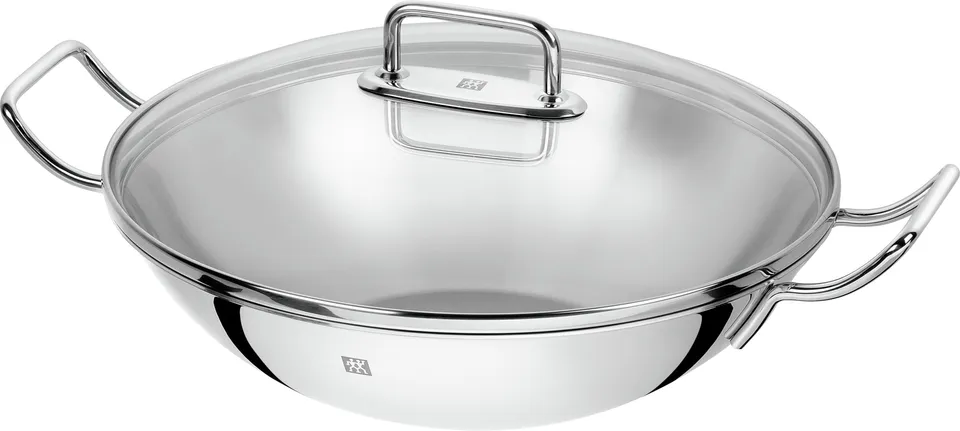 Zwilling Plus wok acciaio inox 32 cm con coperchio