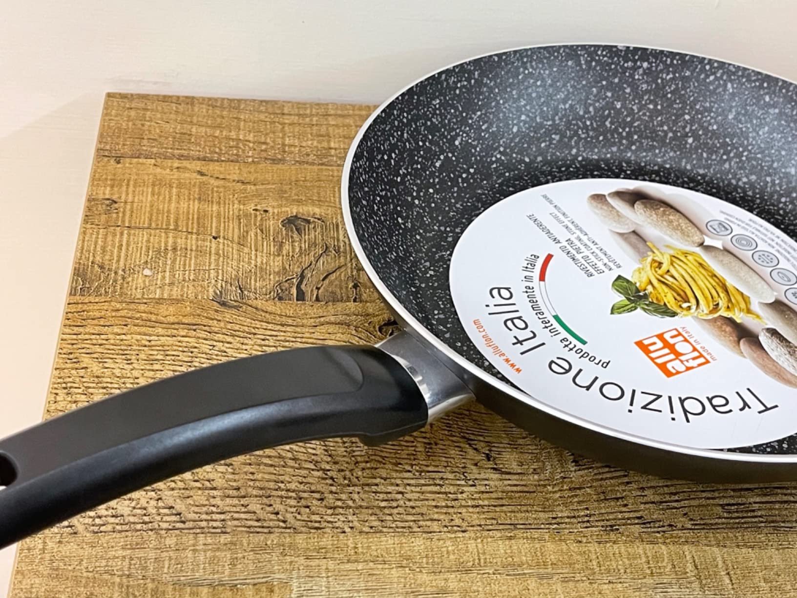 ALLUFLON Tradizione Italia Set Padelle 24-28 cm Antiaderenti Pietra
