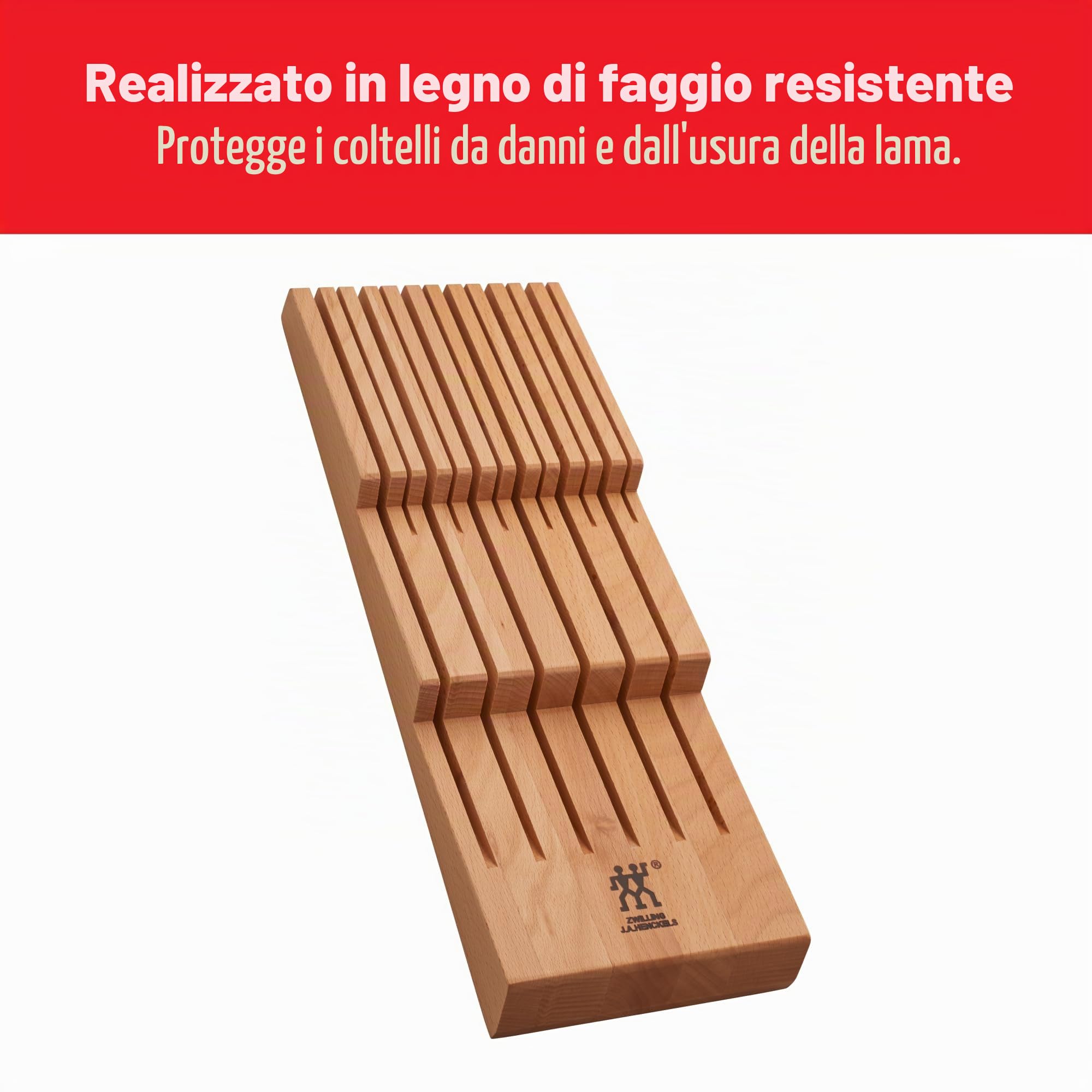 Zwilling Ceppo portacoltelli cassetto 12 scomparti faggio