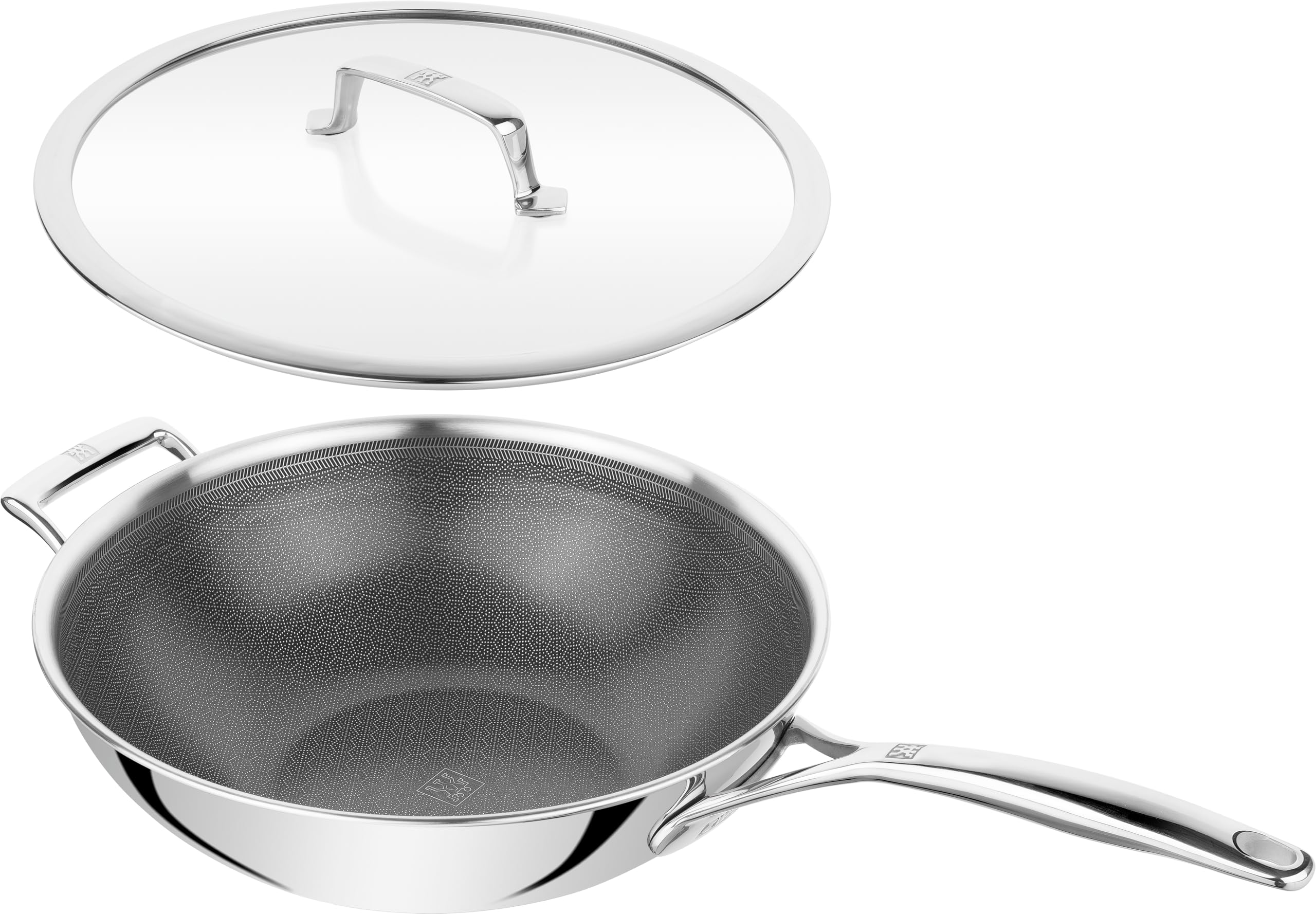 ZWILLING Peak Wok 30 cm Ceramica Ibrida con Coperchio Vetro
