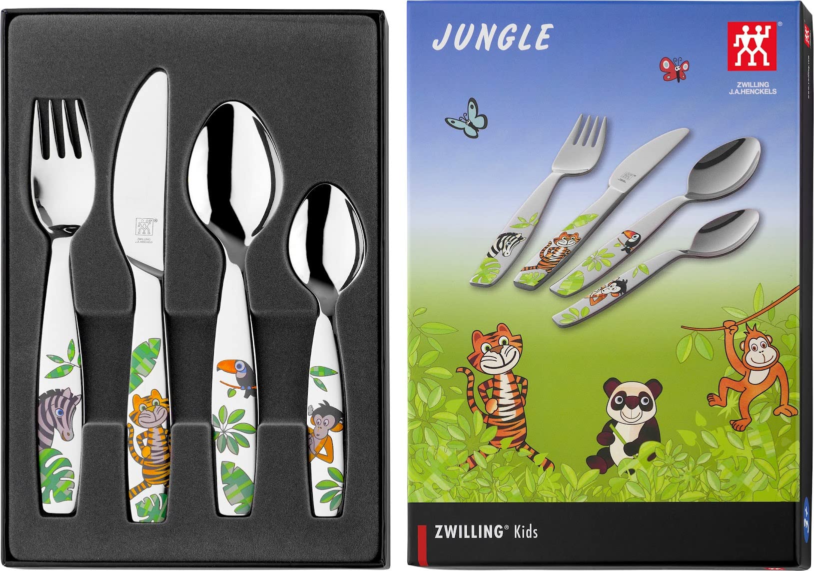 Zwilling Jungle set posate bambini 4 pezzi acciaio inox