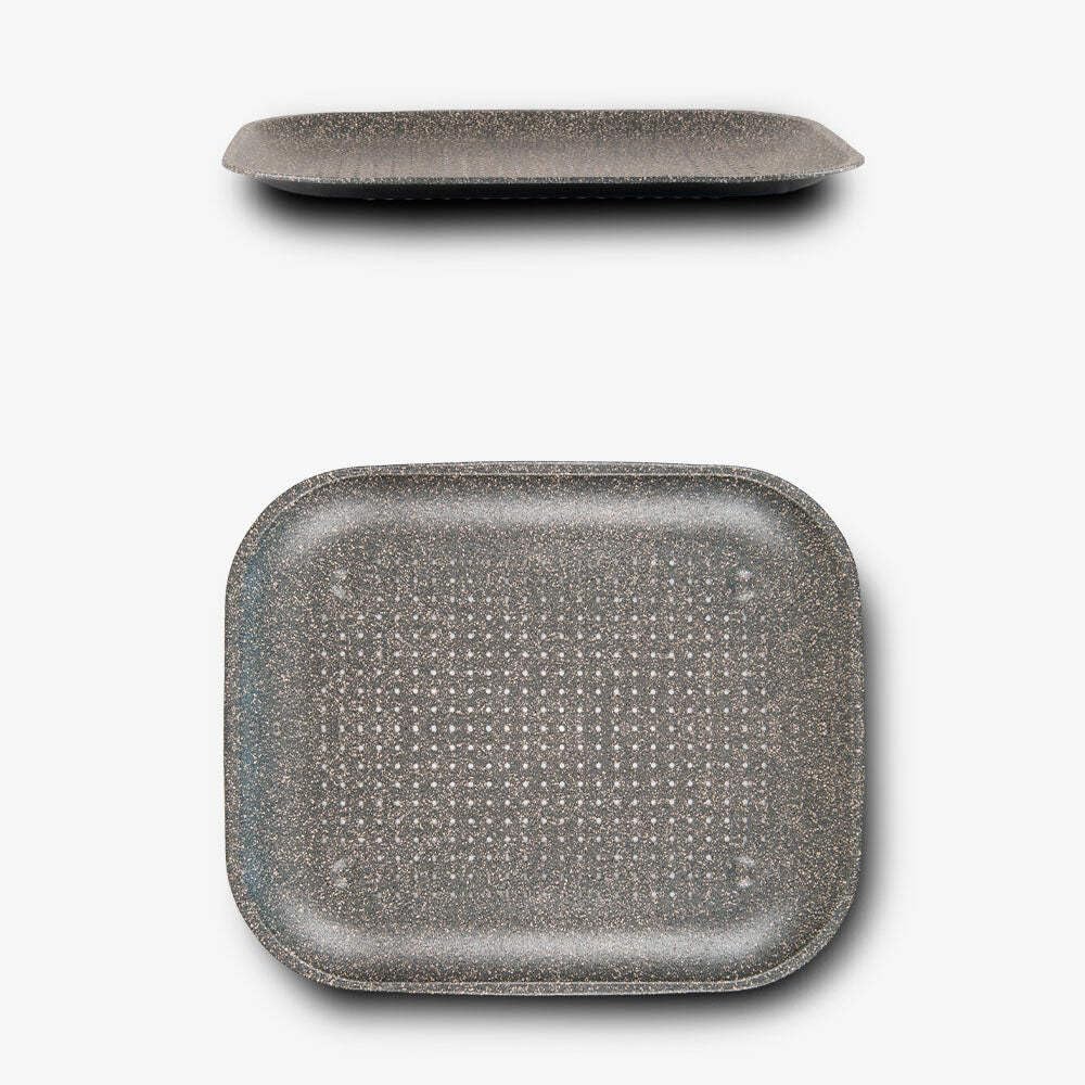 Mamù Happy Stone Teglia Rettangolare Forata 39x42 alluminio
