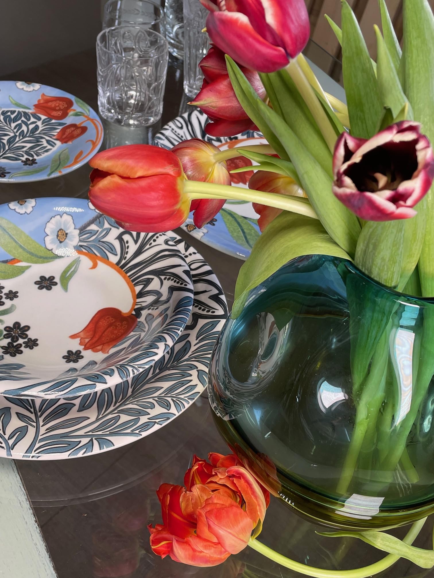 Wald Tavola piatti piani 6 pz ceramica Tulipano