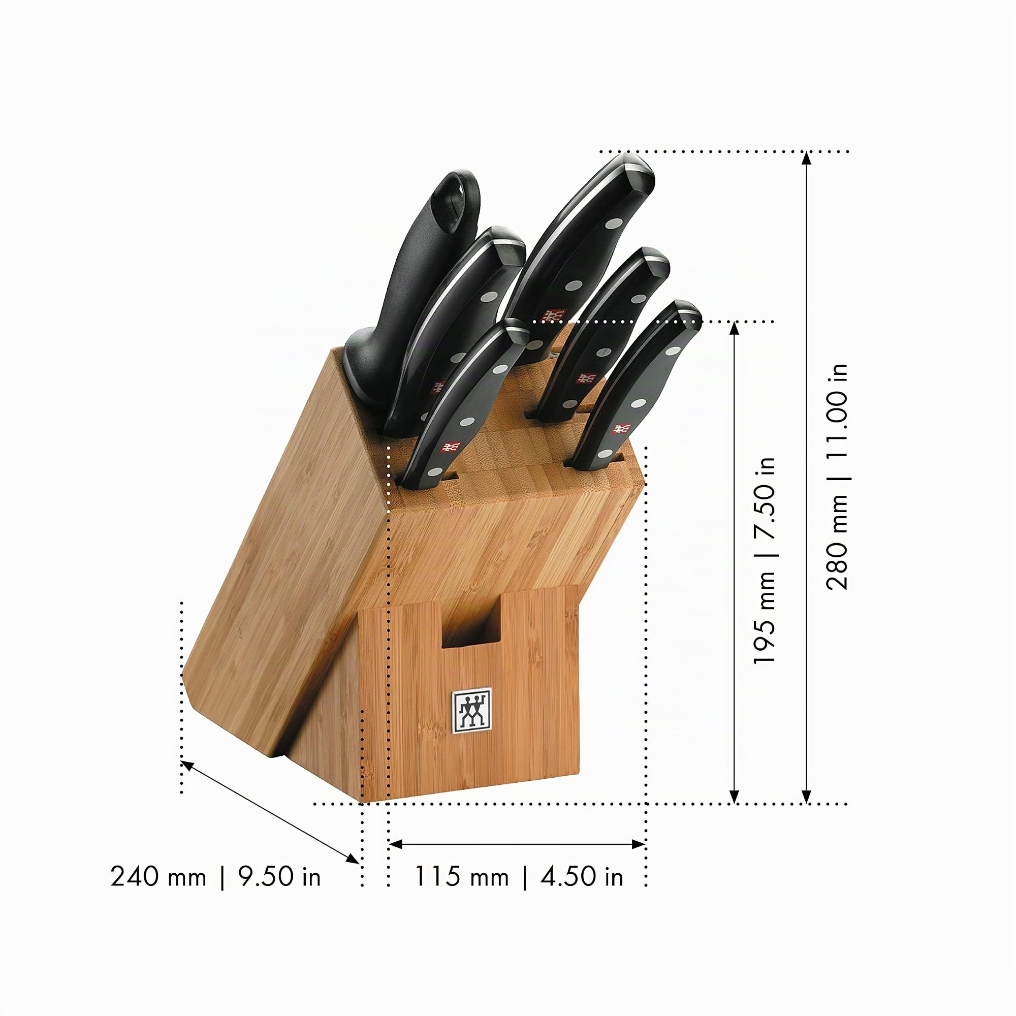 ZWILLING Twin Pollux Ceppo coltelli 7 pezzi bambù pane cuoco
