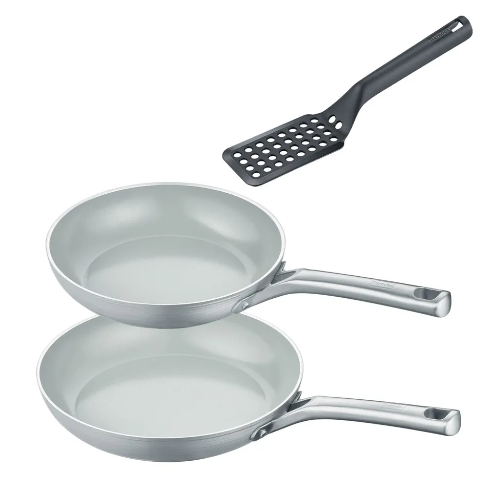 Berndes b.free set 3 pezzi padelle 24+28 cm grigie spatola