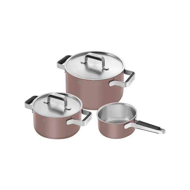 ZWILLING Pure set 3 pentole inox ceramica rosa 3 strati