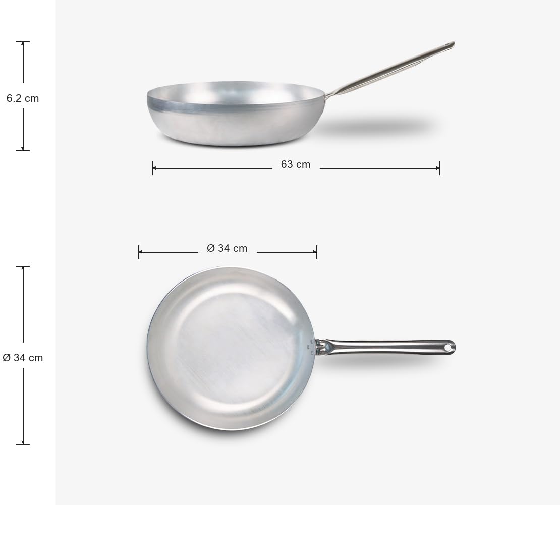 Mamù Horeca padella alluminio puro 99,5% professionale