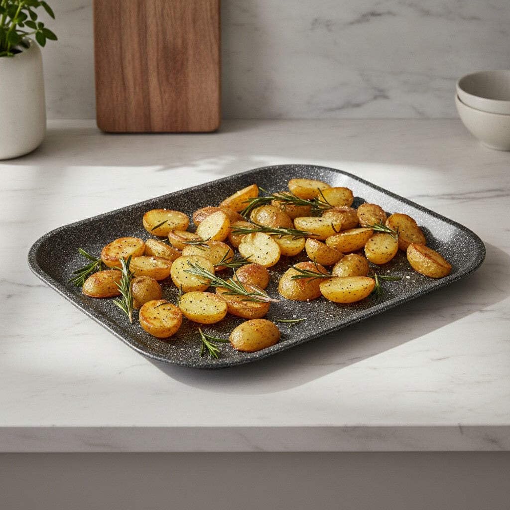 Mamù Happy Stone Teglia Rettangolare Forata 39x42 alluminio