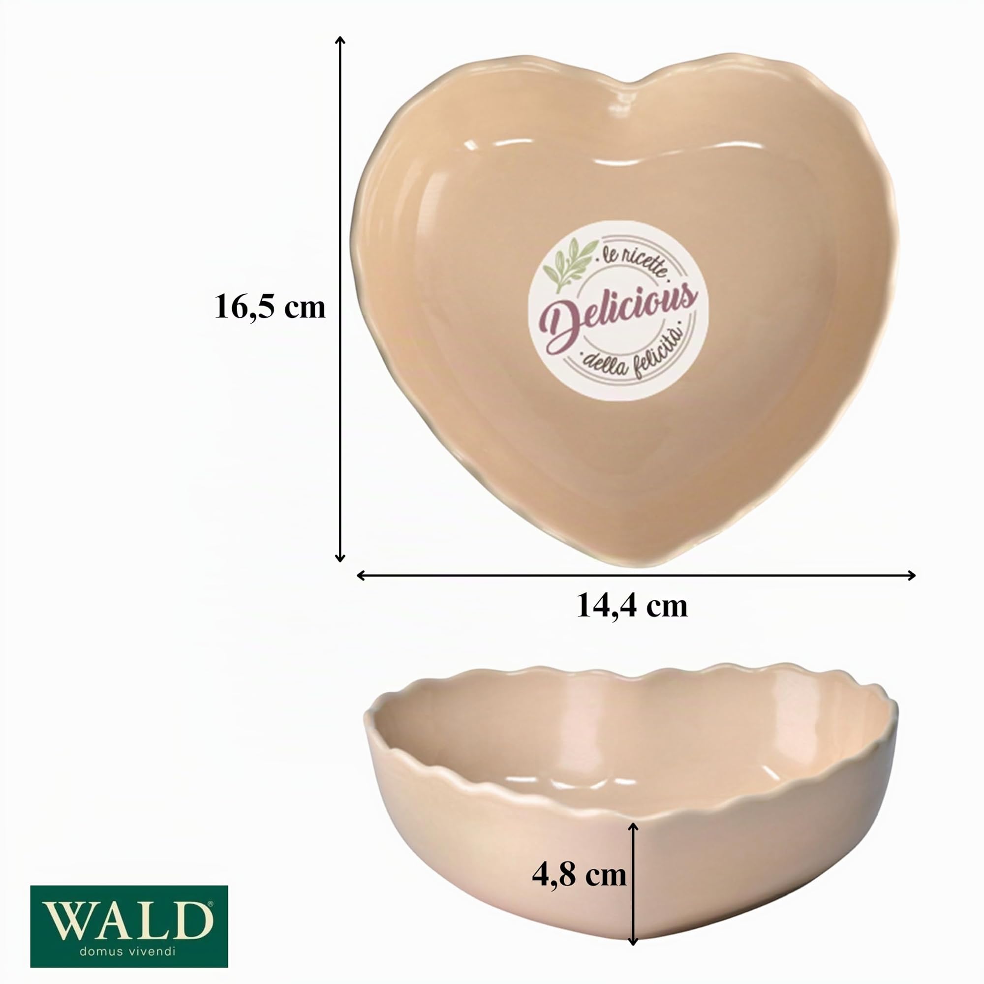 Wald Cottura set 2 pirofile Cuore Bianco monoporzione