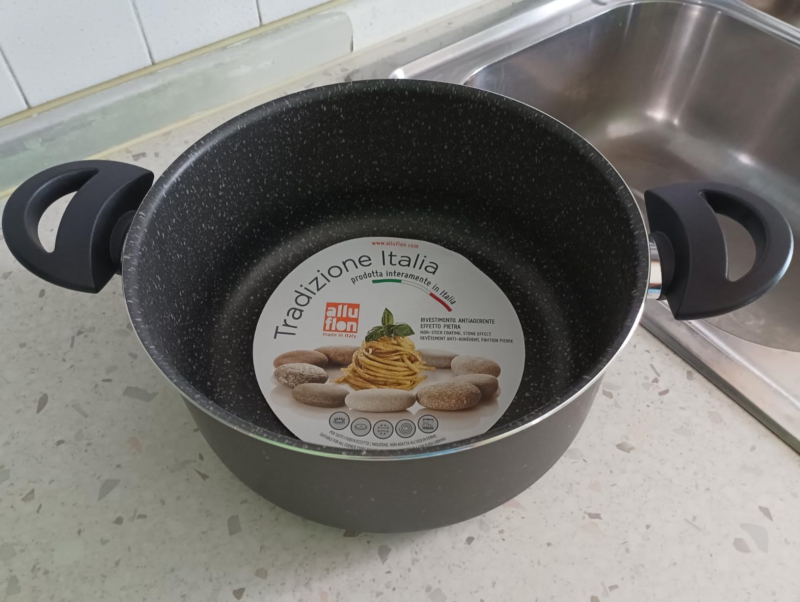 Alluflon Tradizione Italia Casseruola 16 cm Antiaderente 2 Manici