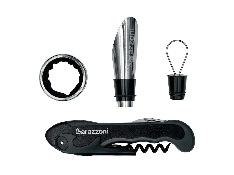 Barazzoni Accessori set vino Basic 2 pezzi cavatappi salvagoccia