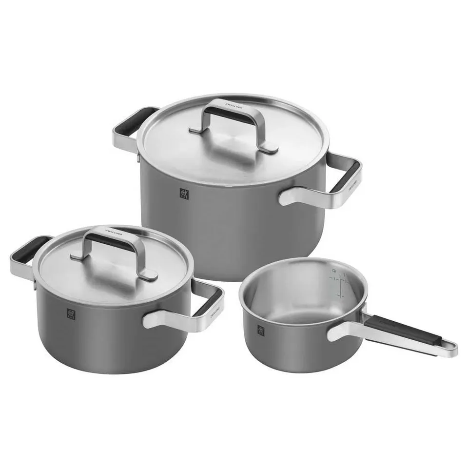 ZWILLING Set Pentole 3 Pezzi Acciaio Inox Grigio Induzione