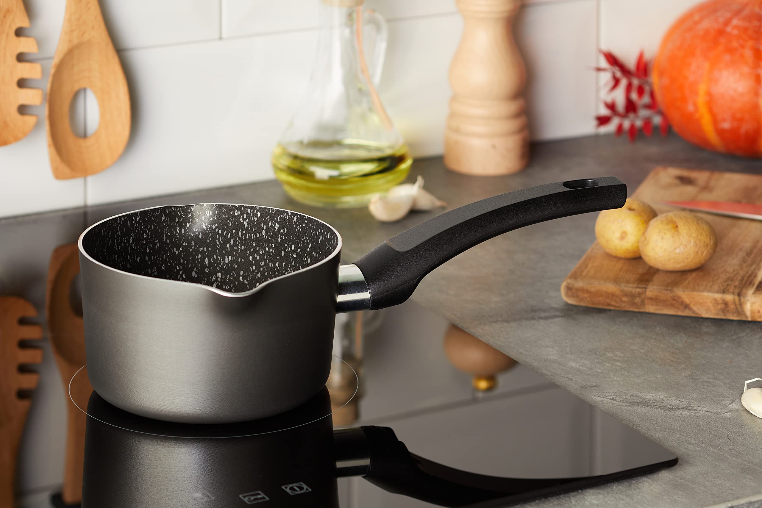 Alluflon Tradizione Italia Casseruola 14 cm 1 Manico Pietra