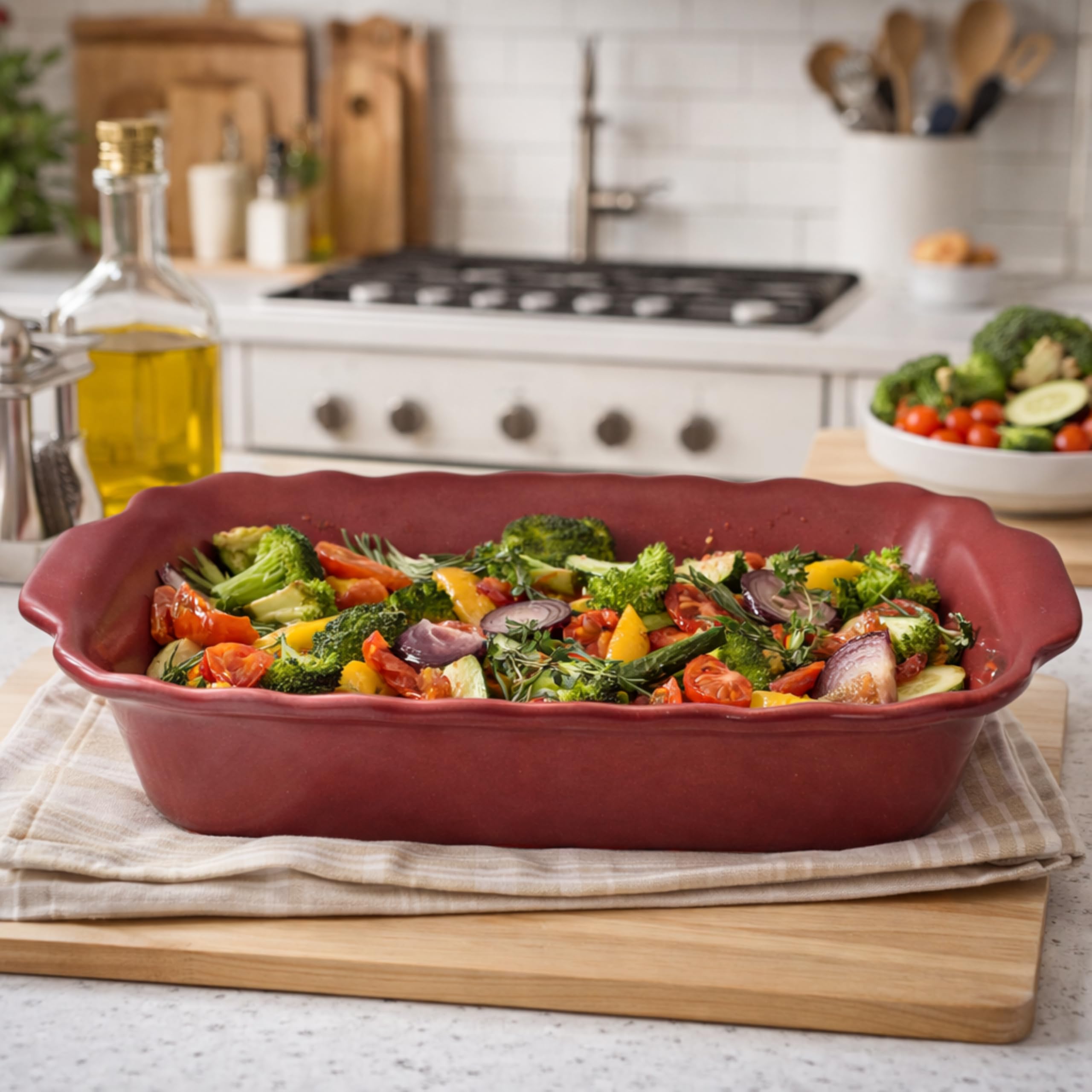 Wald Cottura terrina quadrata ceramica bianca 26 cm forno