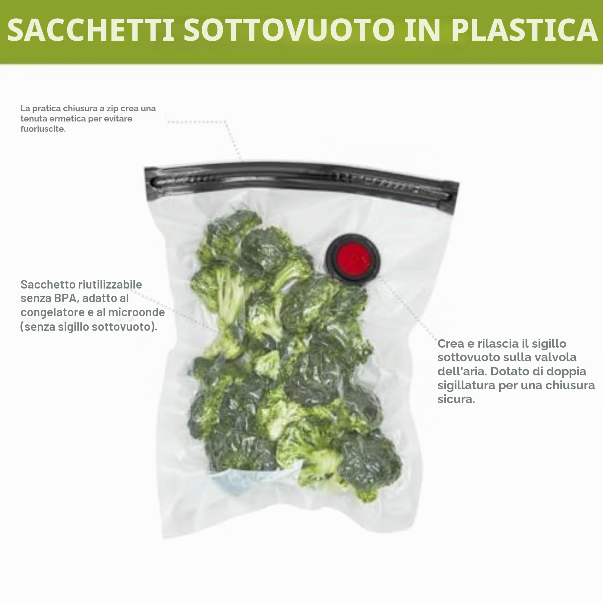 ZWILLING Fresh & Save sacchetti sottovuoto piccoli 10 pz riutilizzabili