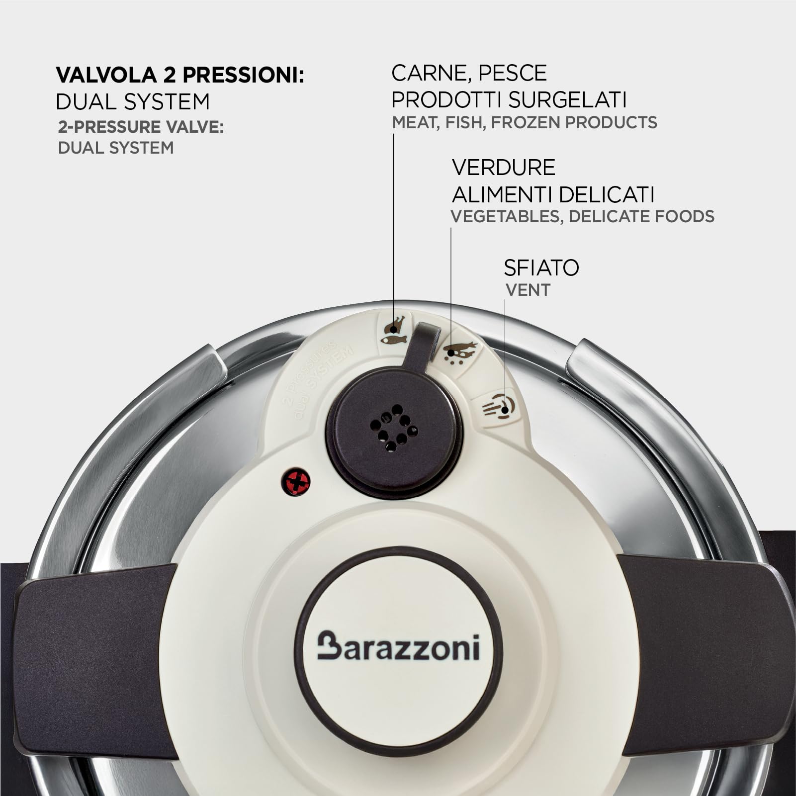 Barazzoni Facile Dual System pentola a pressione 6 lt ø 22 cm inox