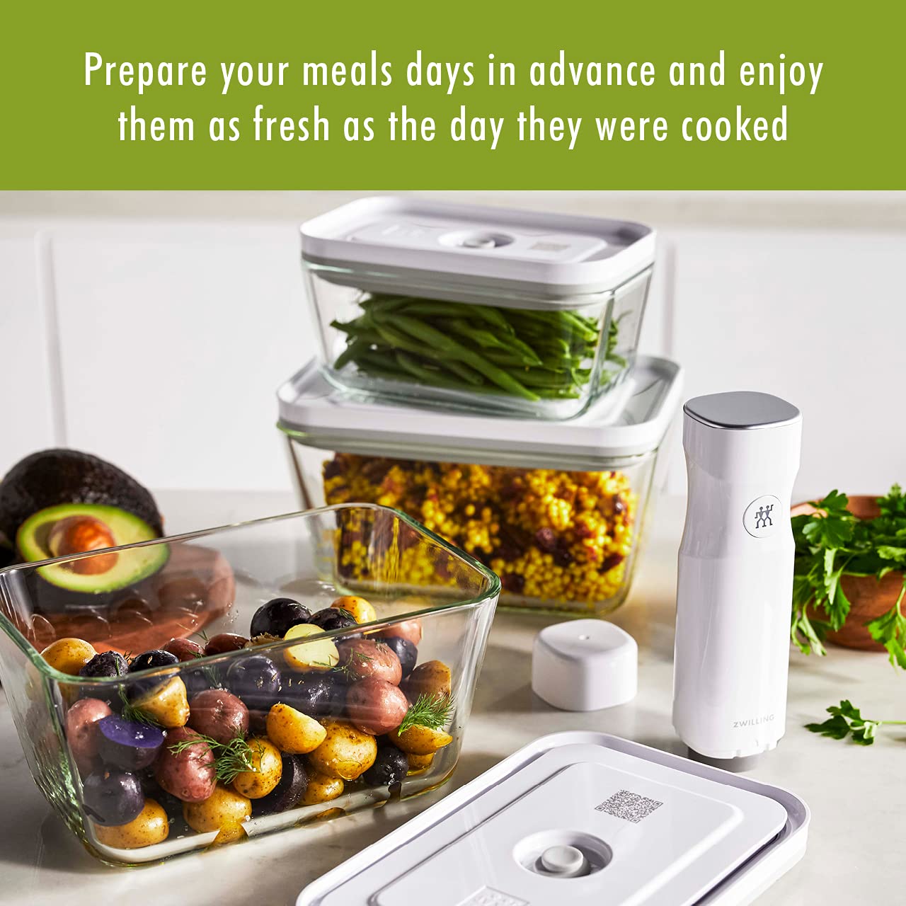 ZWILLING Fresh & Save contenitori vetro 2 pezzi grande sottovuoto