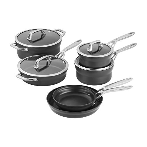 Zwilling Motion set 10 pentole antiaderenti grigio alluminio anodizzato