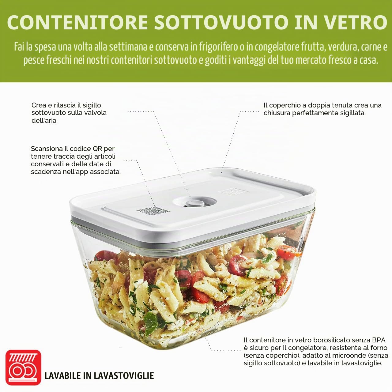 Zwilling Fresh & Save contenitore vetro S grigio frigo