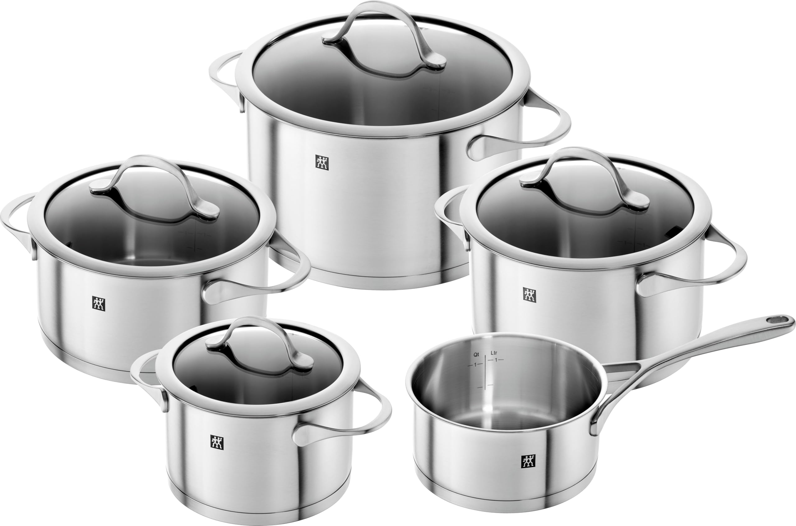 ZWILLING Essence Batteria pentole 5 pezzi inox induzione vetro