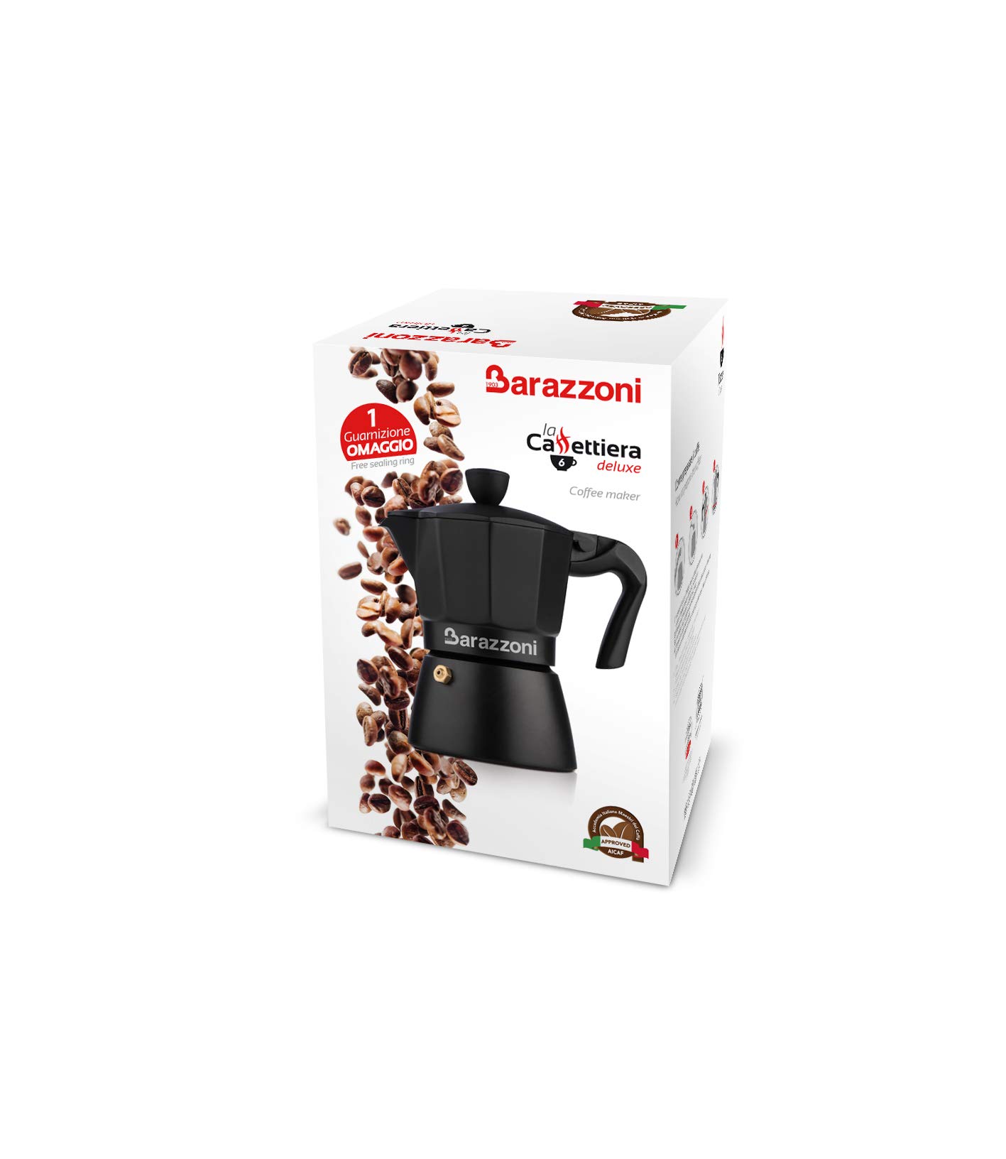Barazzoni La Caffettiera Deluxe Nera moka 3 tazze alluminio