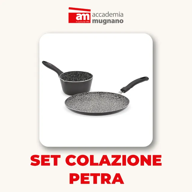Accademia Mugnano Petra set prima colazione padelle pietra