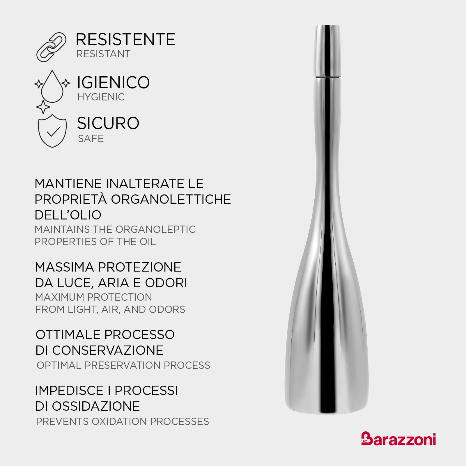 Barazzoni Olly oliera acciaio inox 450 ml beccuccio