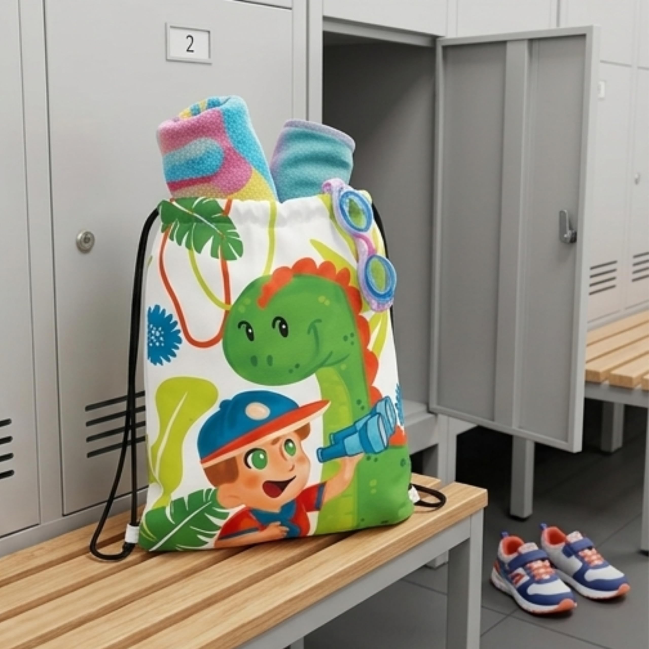 Wald Junior Sacca Dinosauro zainetto cordoncino 34x42 cm