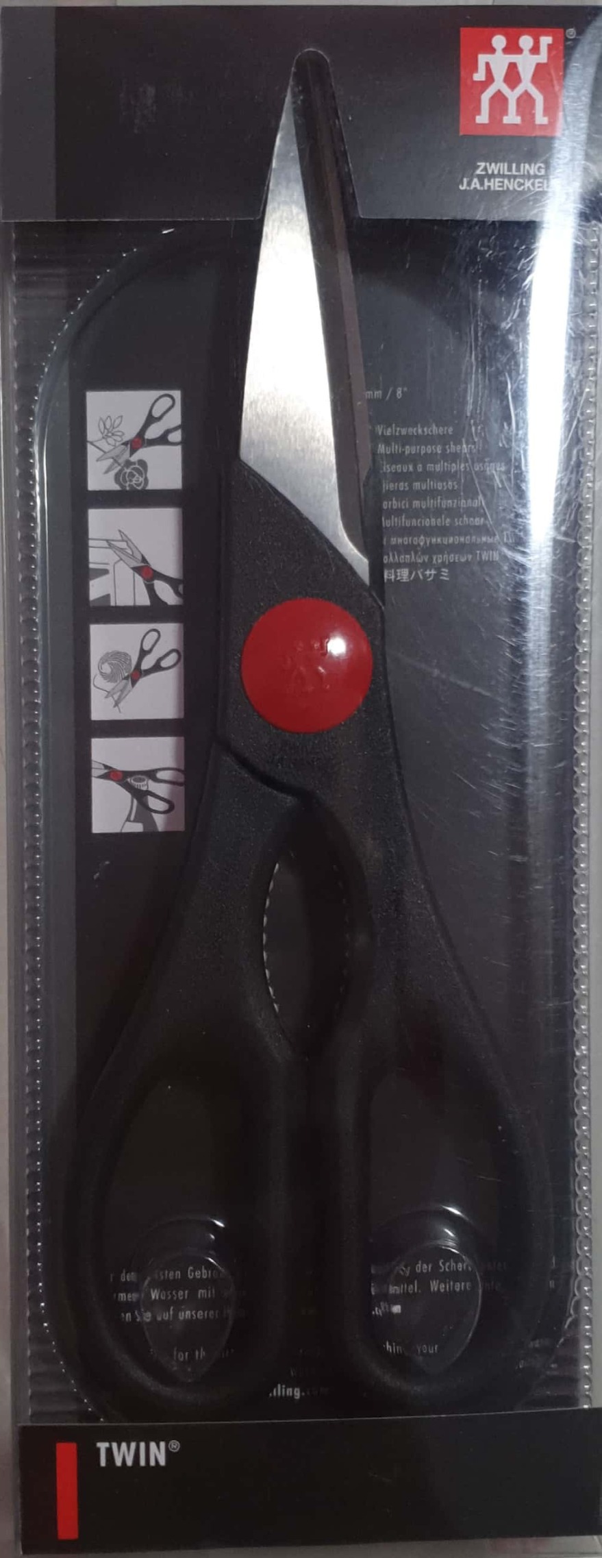 Zwilling Forbici Cucina Nero/Inox Acciaio Forgiato Apribottiglie