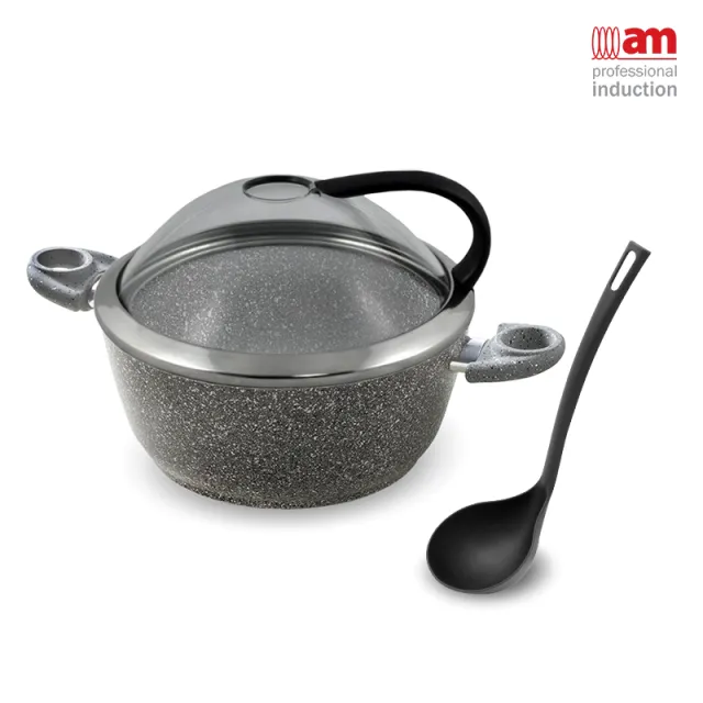Accademia Mugnano Casseruola Pietra 28cm con Coperchio Sughiera