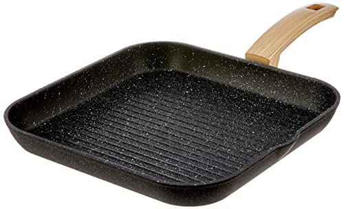 Alluflon Etnea Wood bistecchiera 28 cm antiaderente nera
