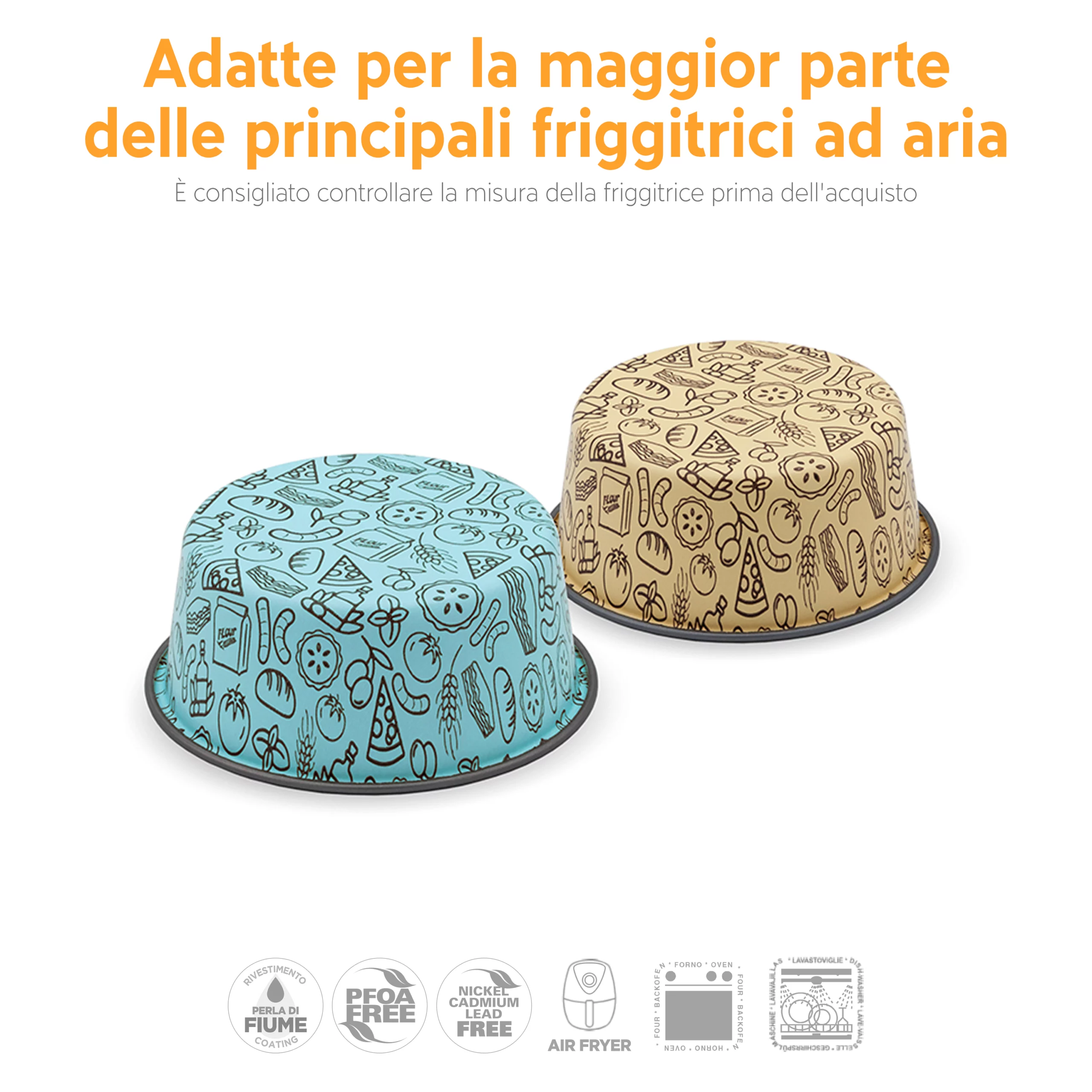 Accademia Mugnano AirFry set 2 tortiere coniche antiaderenti