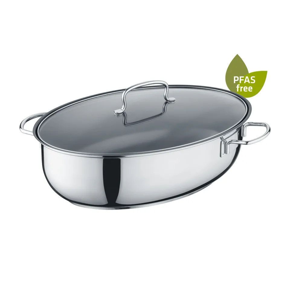 Berndes Bräter Rostiera Ovale 38 cm Acciaio con Coperchio