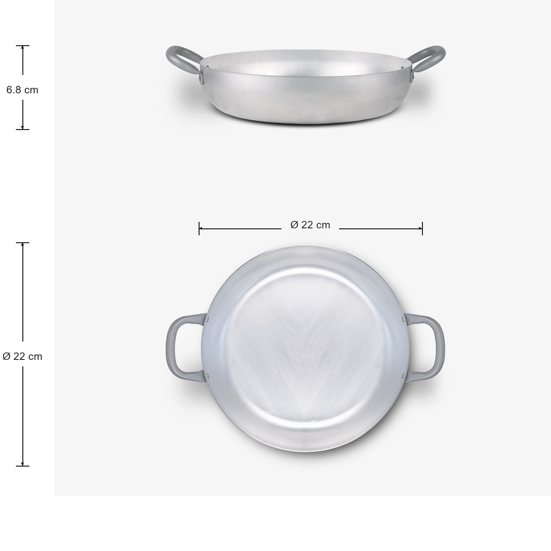 Mamù Linea a Servire Tegame Bianco 22 cm Alluminio