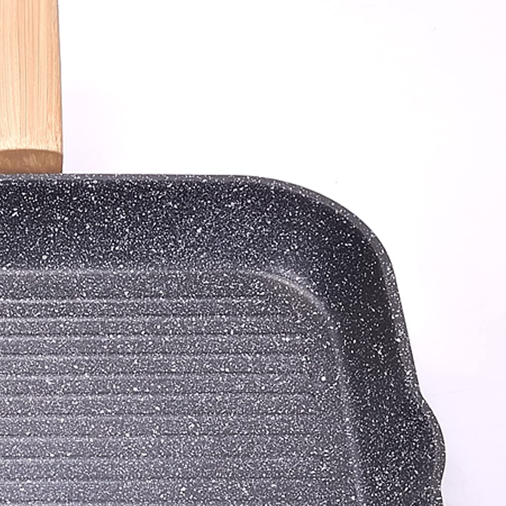Alluflon Etnea Wood bistecchiera 28 cm antiaderente nera