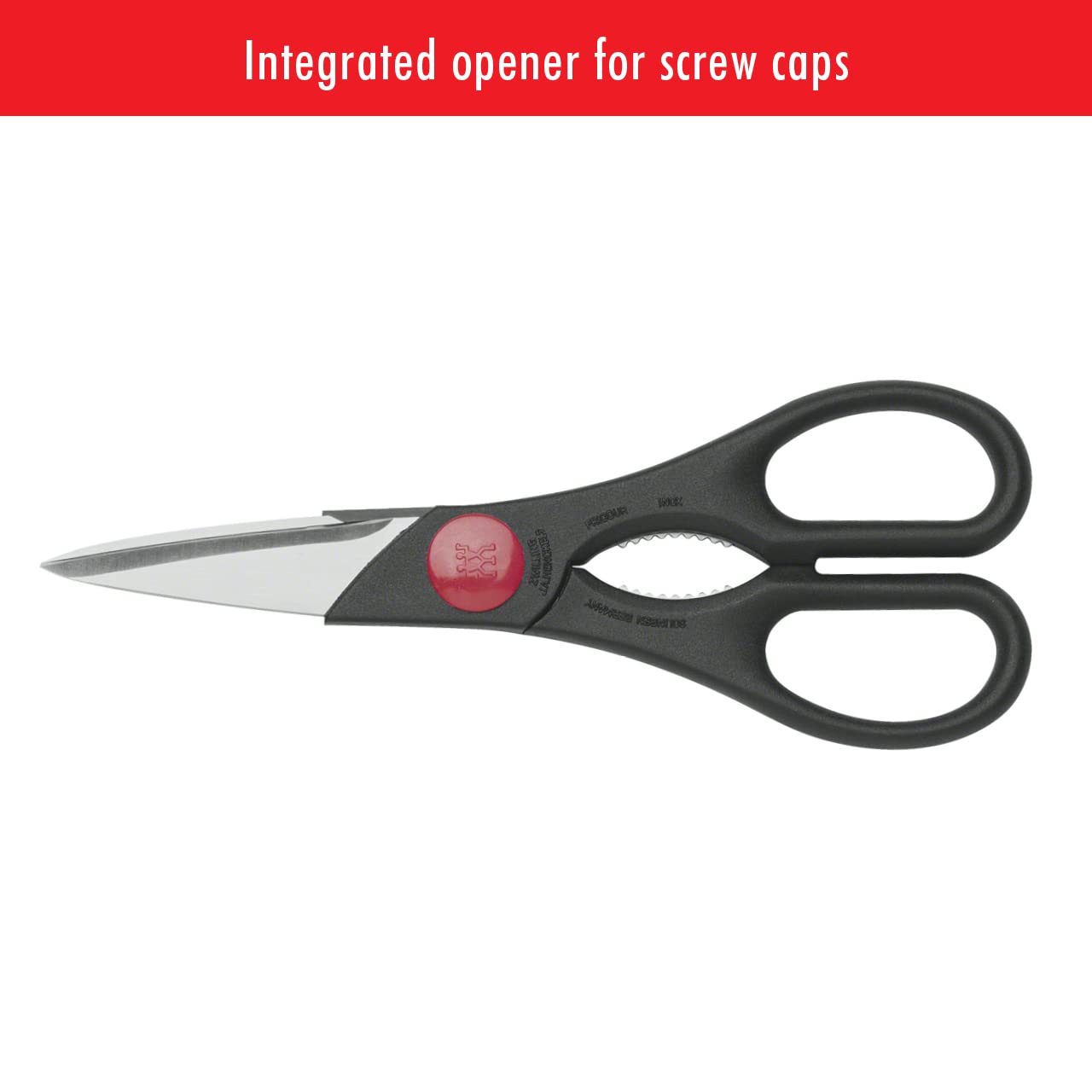 Zwilling Forbici Cucina Nero/Inox Acciaio Forgiato Apribottiglie