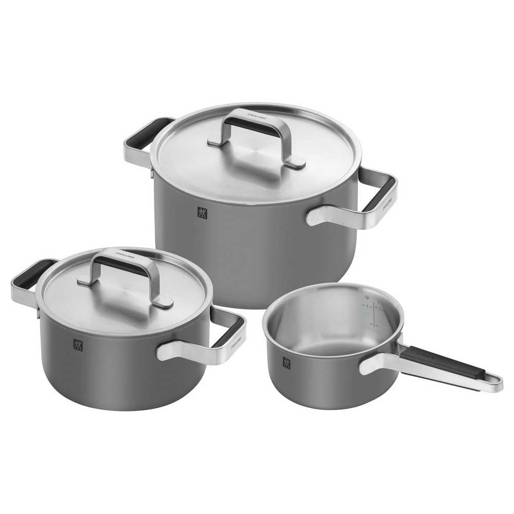 ZWILLING Set Pentole 3 Pezzi Acciaio Inox Grigio Induzione