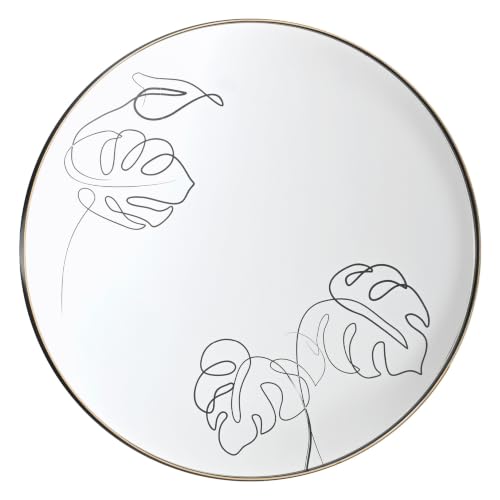 Wald Voilà Foglie Specchio da Parete 60x60 cm Metallo