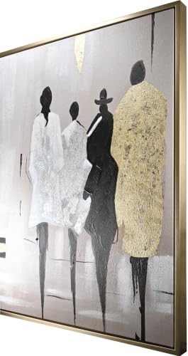 Wald Voilà quadro 80x80 Persone foglia oro con cornice