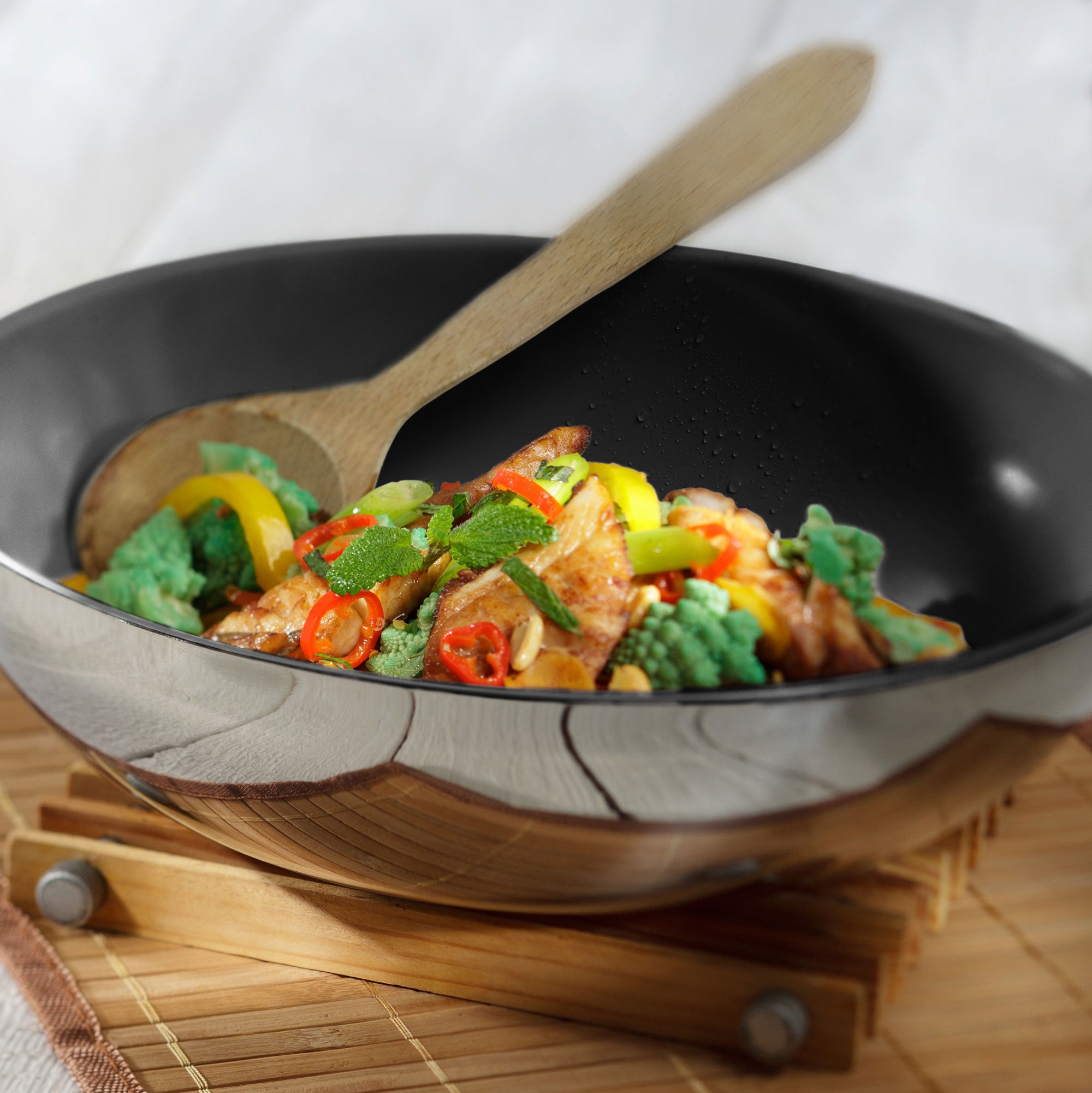 Berndes Injoy Wok 28 cm Acciaio Senza PFAS